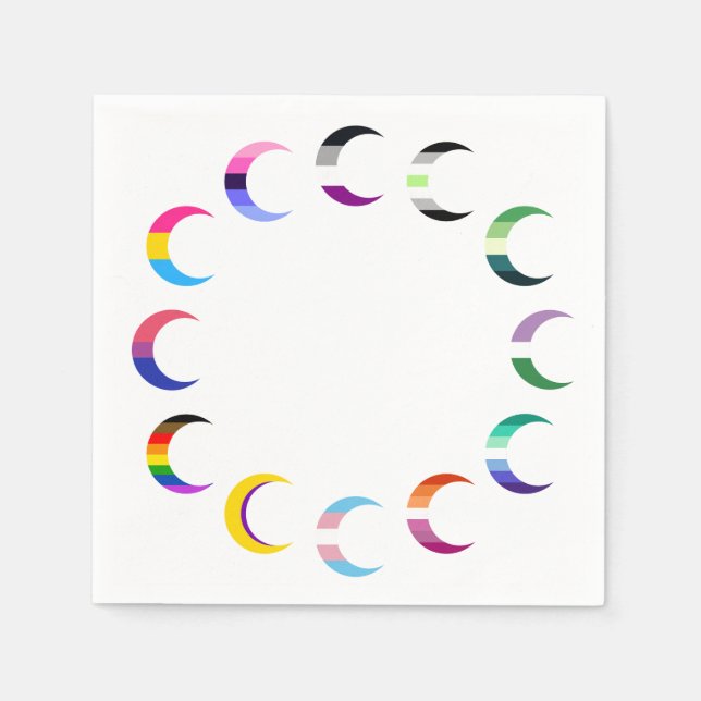 Pride Time Crescent Moon Design Napkin (Front)