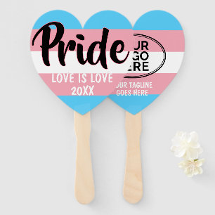 Pride Transgender Flag Custom Logo Hand Fan