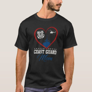Pride U S Coast Guard Mom Coast Guard Heart T-Shirt