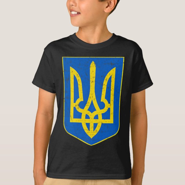 Pride Ukrainian Flag Coat Of Arms Gift Support  T-Shirt (Front)