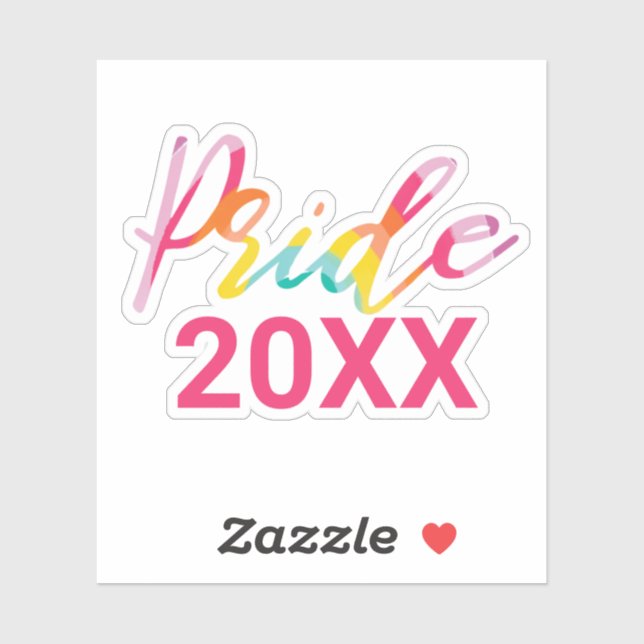 Pride Watercolor Rainbow Script With Custom Year (Sheet)