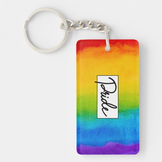 Pride Watercolor Style Key Ring (Front)