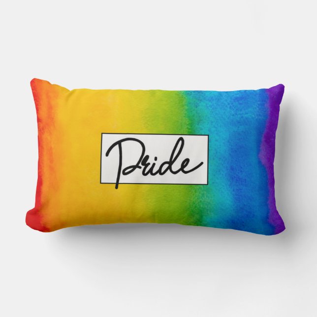 Pride Watercolor Style Lumbar Cushion (Front)