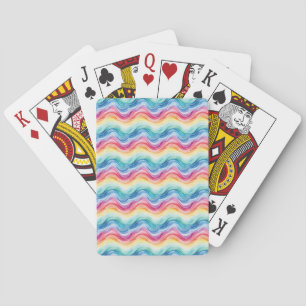 Pride Wavy Rainbow Stripes Pattern Summer Playing Cards