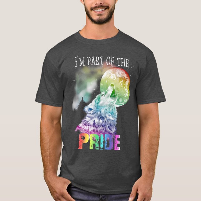 Pride Wolf  LGB Gay Lesbian T-Shirt (Front)