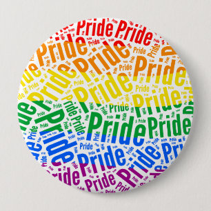 PRIDE WORD PATTERN COLOR -.png 10 Cm Round Badge