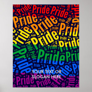 PRIDE WORD PATTERN COLOR -.png Poster