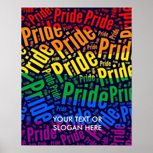PRIDE WORD PATTERN COLOR -.png Poster (Front)