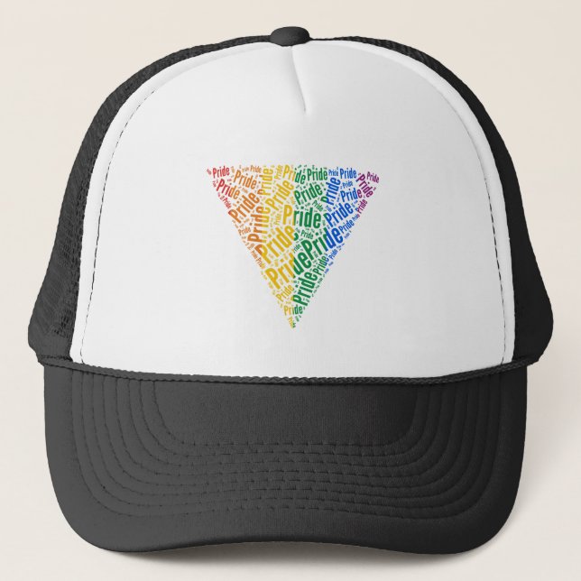 PRIDE WORD TRIANGLE COLOR -.png Trucker Hat (Front)