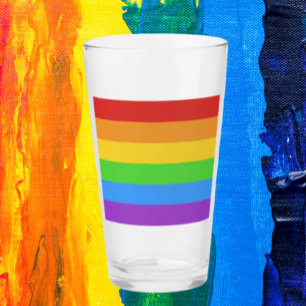 Prideful Cheers: Rainbow Flag Glass