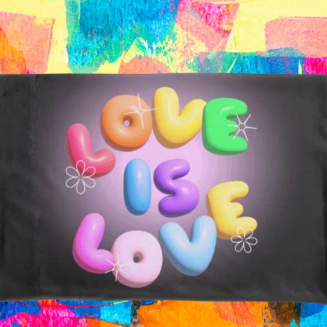 Prideful Comfort: Love is Love 3D Rainbow Pillowcase (Creator Uploaded)
