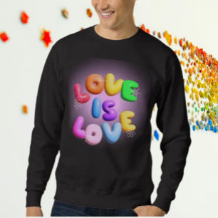 Prideful Comfort: Love Is Love 3D Rainbow Sweatshi Sweatshirt