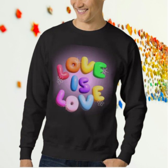 Prideful Comfort: Love Is Love 3D Rainbow Sweatshi Sweatshirt (Creator Uploaded)