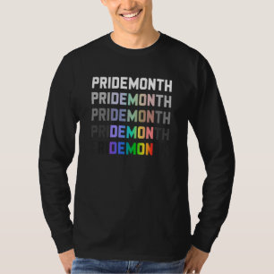 Pridemonth Demon Vintage Human Right Color Rainbow T-Shirt