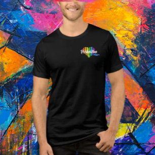 PrideVibe Logo Tee: Subtle Front, Bold Back Tri-Blend Shirt