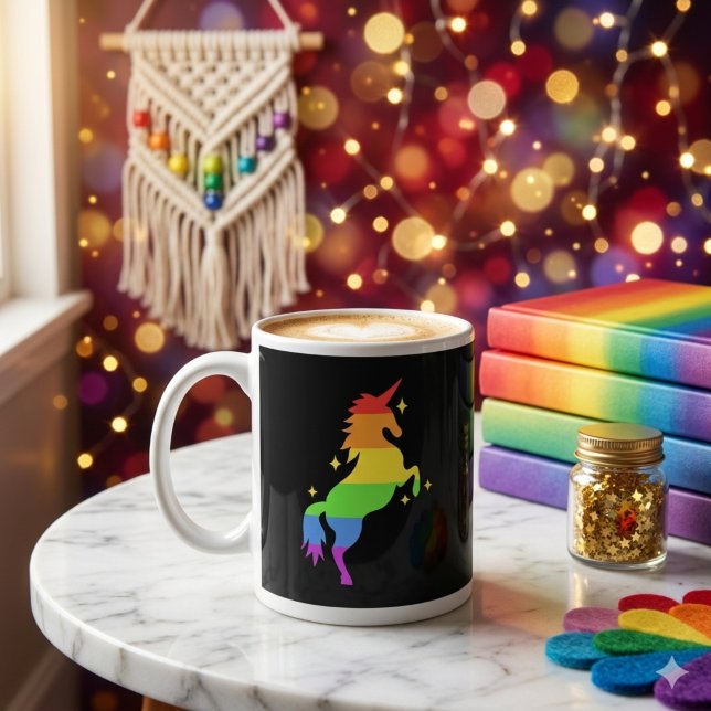 PrideVibe Unicorn Rainbow Coffee Mug (Creator Uploaded)