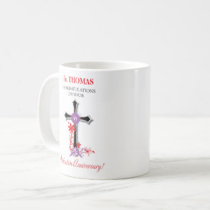 Priest 45th Ordination Anniversary Black Cross Coffee Mug
