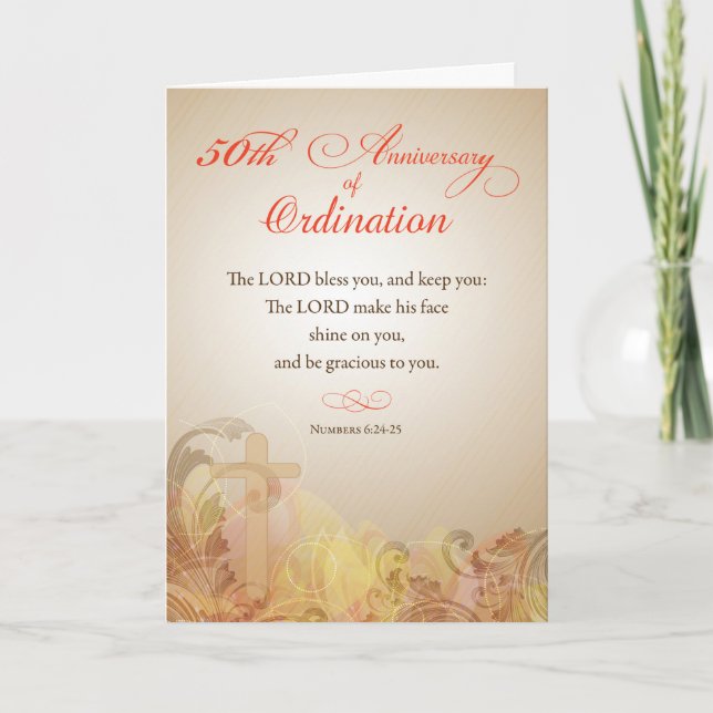 Priest, 50th Anniversary of Ordination Blessing Card (Front)
