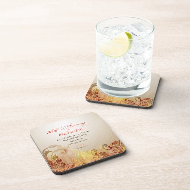 Priest, 50th Anniversary of Ordination Blessing Coaster (Right Side)