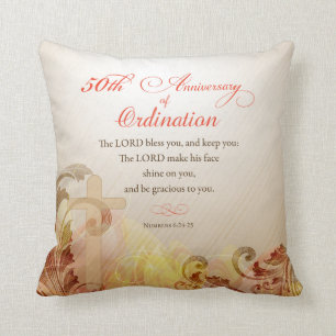 Priest, 50th Anniversary of Ordination Blessing Cushion