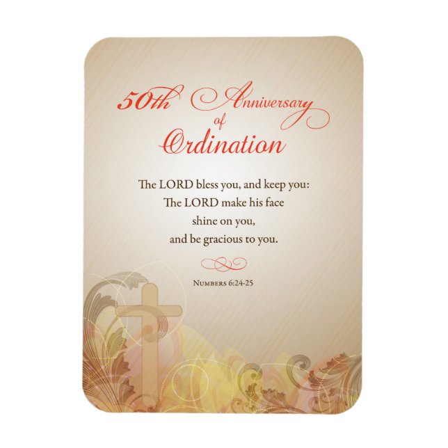 Priest, 50th Anniversary of Ordination Blessing Magnet (Vertical)