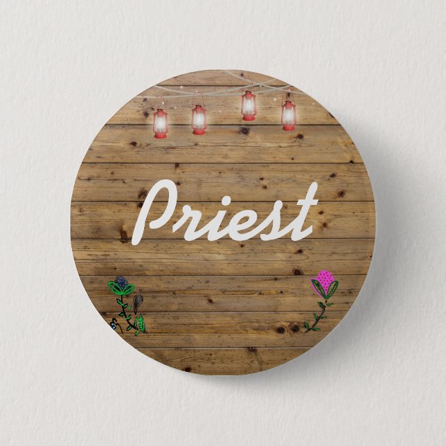 Priest 6 Cm Round Badge (Front)