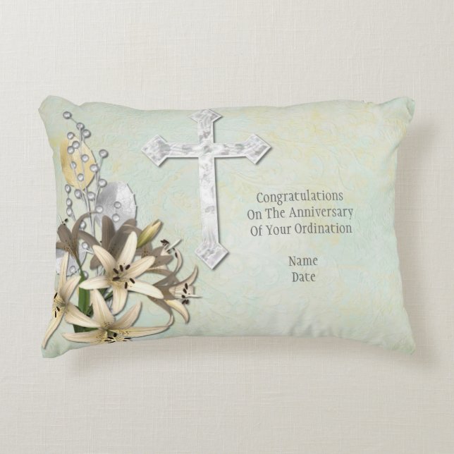 Priest Anniversary 15th 20th 25th 30th 40th 50th Decorative Cushion (Front)