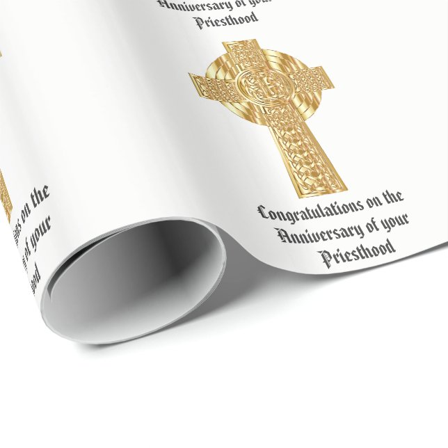 Priest Anniversary 15th 20th 25th 30th 40th 50th Wrapping Paper (Roll Corner)
