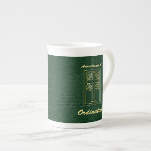 Priest Anniversary of Ordination Leather Look Bone China Mug