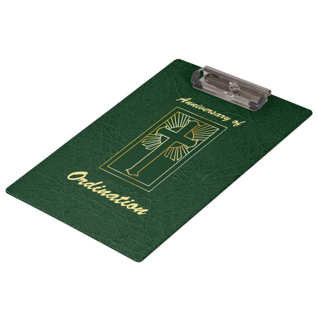 Priest Anniversary of Ordination Leather Look Clipboard (Angled)