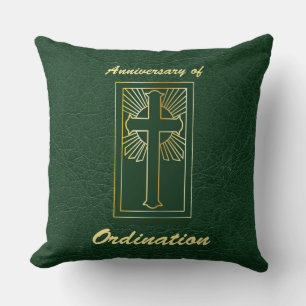 Priest Anniversary of Ordination Leather Look Cushion