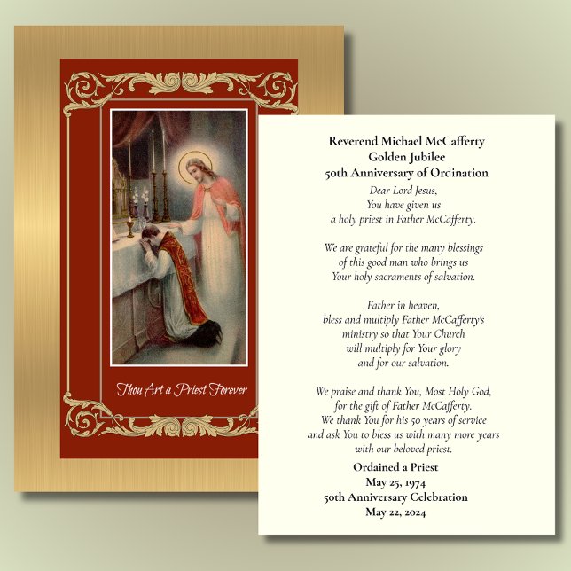 Priest Anniversary Remembrance Prayer Card (Creator Uploaded)