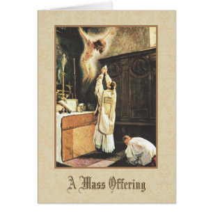 Priest at the Altar Catholic Mass Offering Card