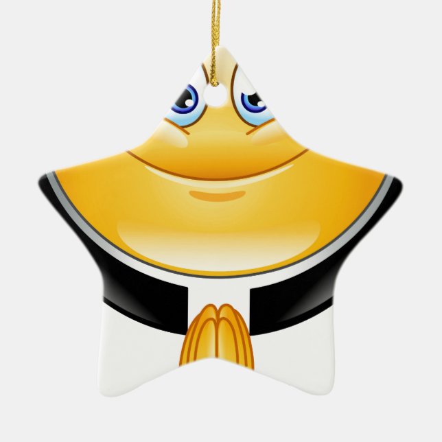 priest emoji ceramic tree decoration (Front)