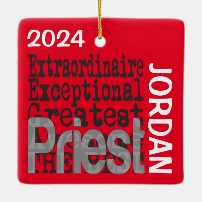 Priest Extraordinaire CUSTOM Ceramic Ornament (Back)