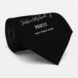 PRIEST GIFTS - personalised Classic Black White Tie