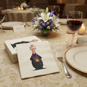 Priest Holding Bible IFunny Clergy Character Napkin