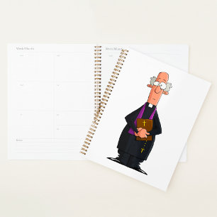 Priest Holding Bible IFunny Clergy Character Planner