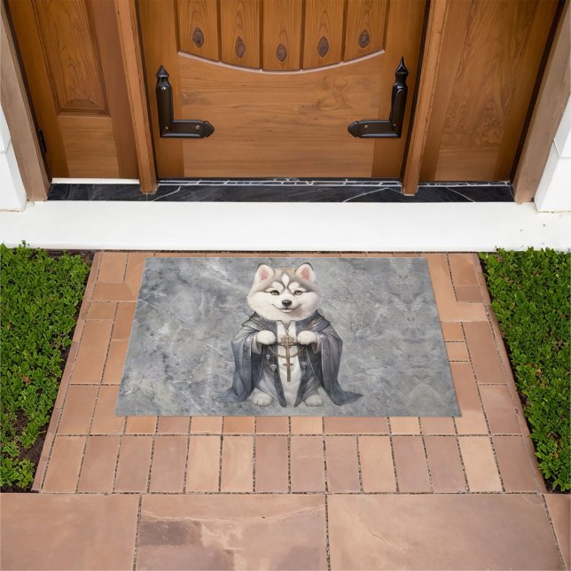 Priest King Siberian Husky Dog Doormat (Outdoor)