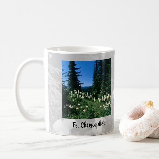 Priest Landscape Personalised Coffee Mug (With Donut)