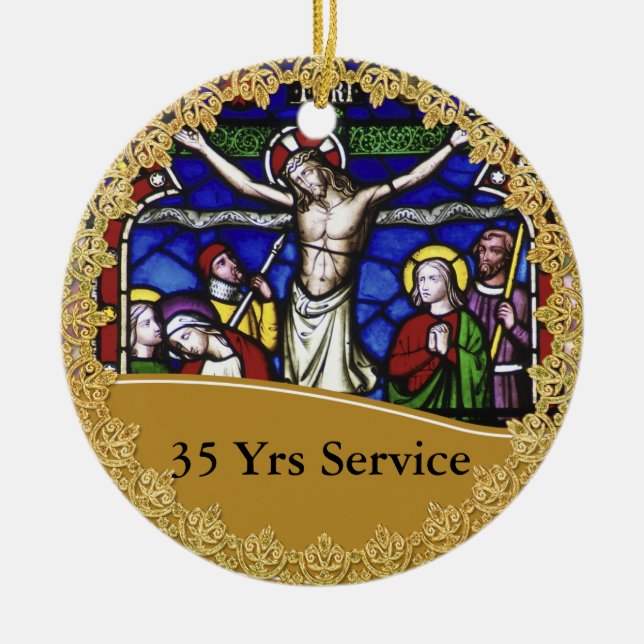 Priest Ordination 35th Anniversary Commemorative Ceramic Tree Decoration (Front)