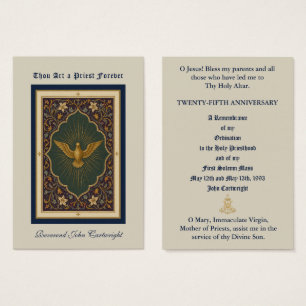 Priest Ordination Anniversary Prayer Keepsake