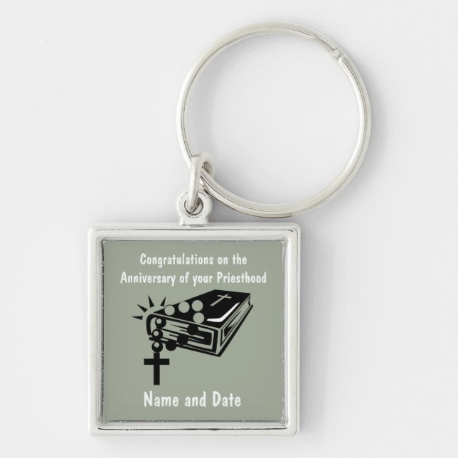Priest Ordination Anniversary Retirement Birthday Key Ring (Front)
