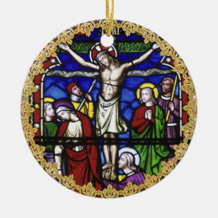 Priest Ordination Anniversary Stained Glass Custom Ceramic Tree Decoration