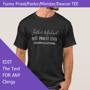 Priest Pastor Clergy Gifts - Simple Personalised T-Shirt