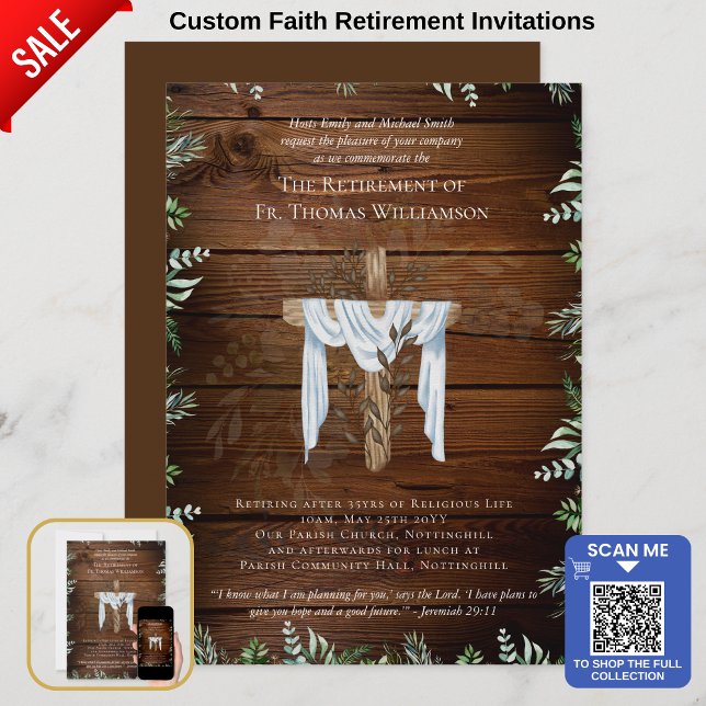 Priest Pastor Deacon Minister Retirement Invites (Creator Uploaded)