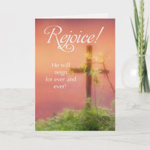 Priest Rejoice at Easter with Cross and Branches Card