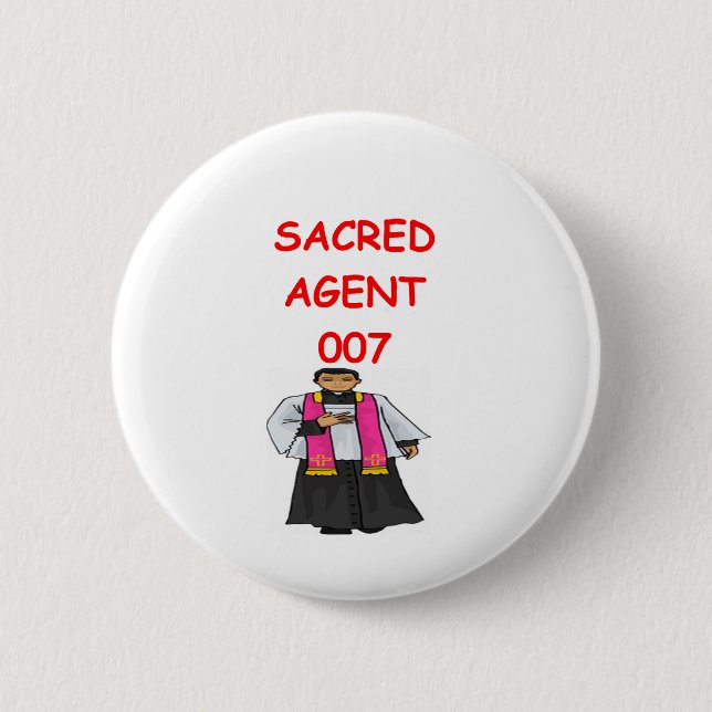 priest secret agent 6 cm round badge (Front)