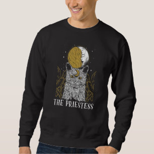 Priestess Cat Moon Tarot Card Pagan Goblincore Got Sweatshirt