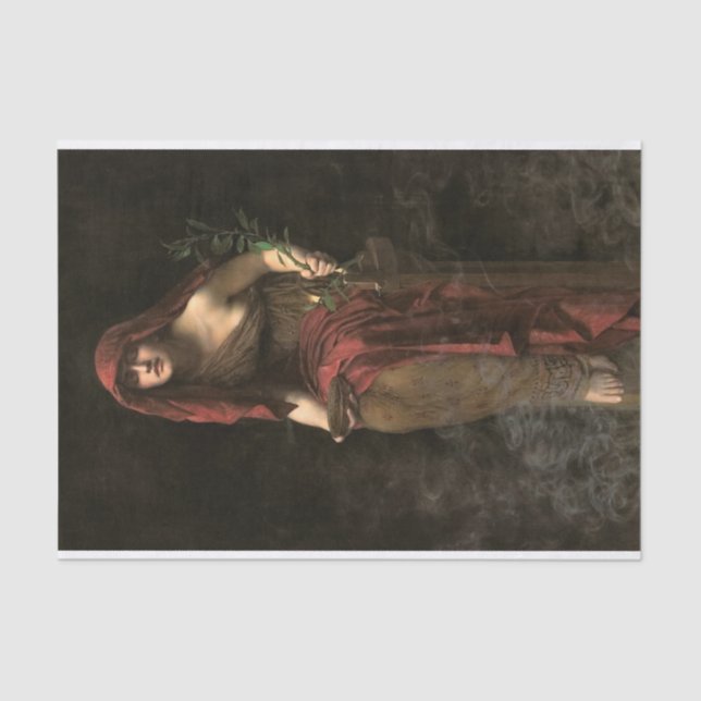 Priestess of Delphi by John Collier Tissue Paper (Front)